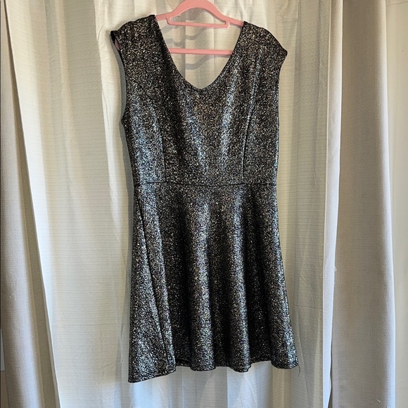 One Clothing Black and Silver Mini Dress - Picture 1 of 3